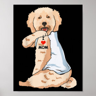I Liebe Mama Tattoo Poodle Mama Hund Lover Frauen Poster