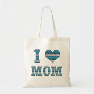 I Liebe Mama Text und geometrisches Muster Tote Be Tragetasche