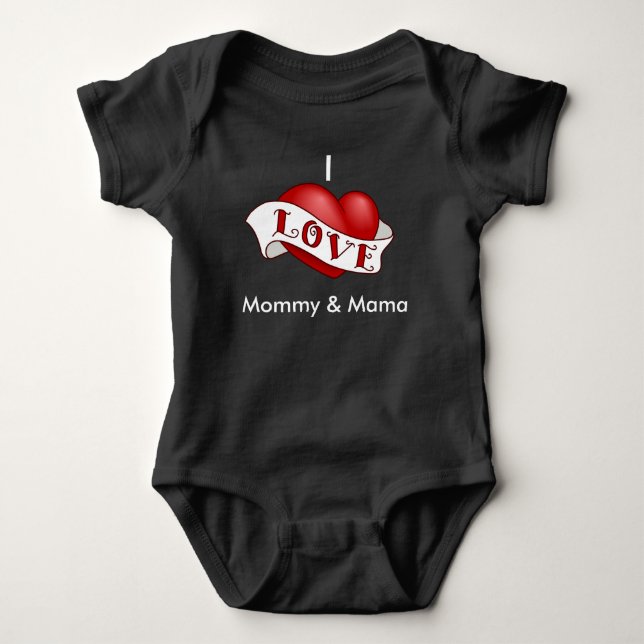 I Liebe Mama und Momma Baby Strampler (Vorderseite)