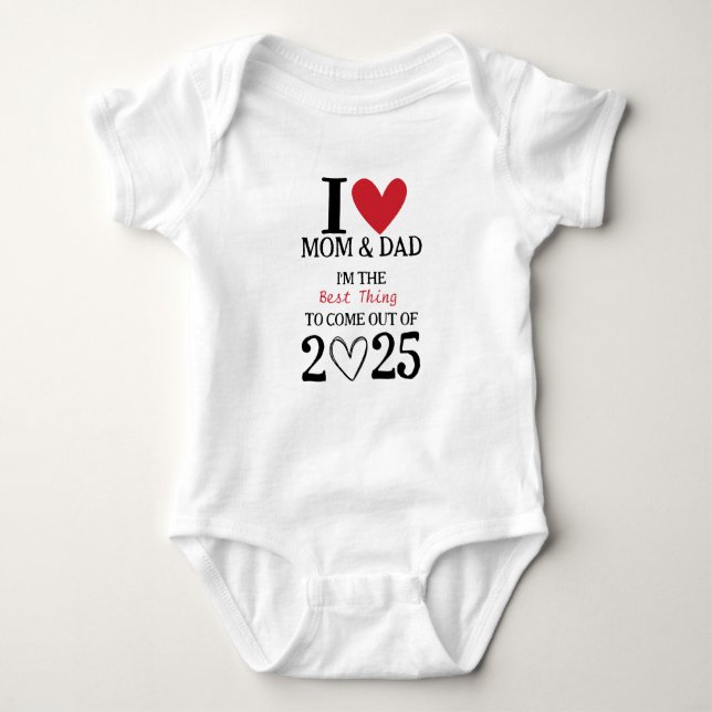 I LIEBE MAMA & VATER BABY STRAMPLER (Vorderseite)