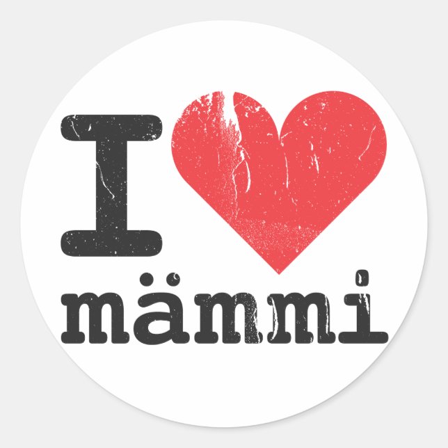 I Liebe Mämmi Aufkleber (Vorderseite)