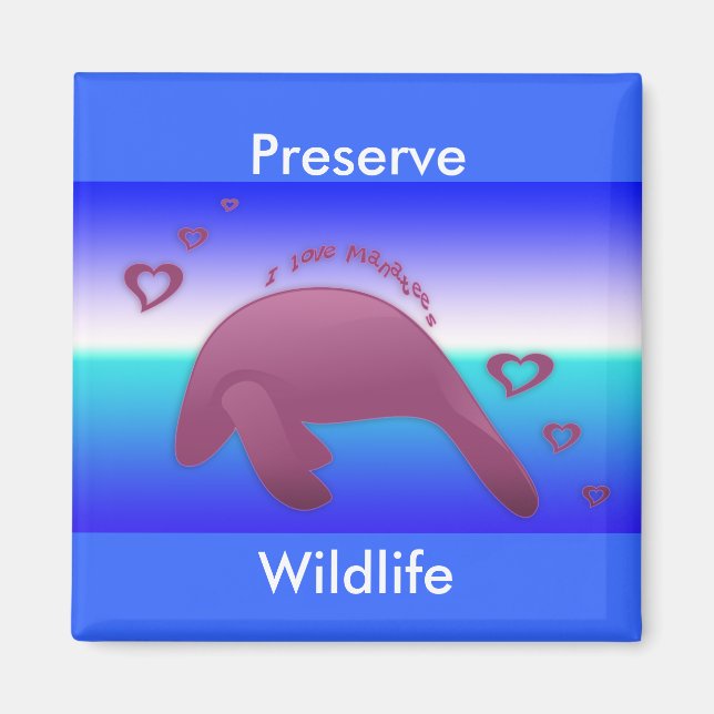 I Liebe Manatee Magnet (Vorne)