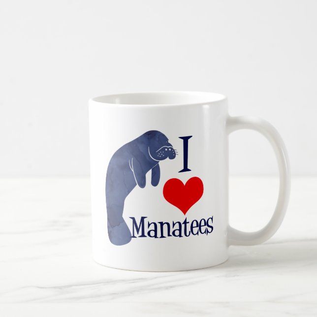I Liebe Manatees Kaffeetasse (Rechts)