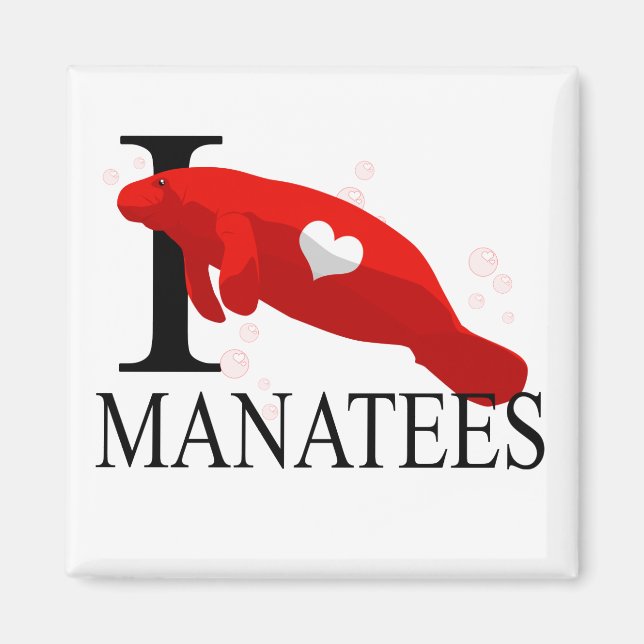 I Liebe Manatees Magnete Magnet (Vorne)