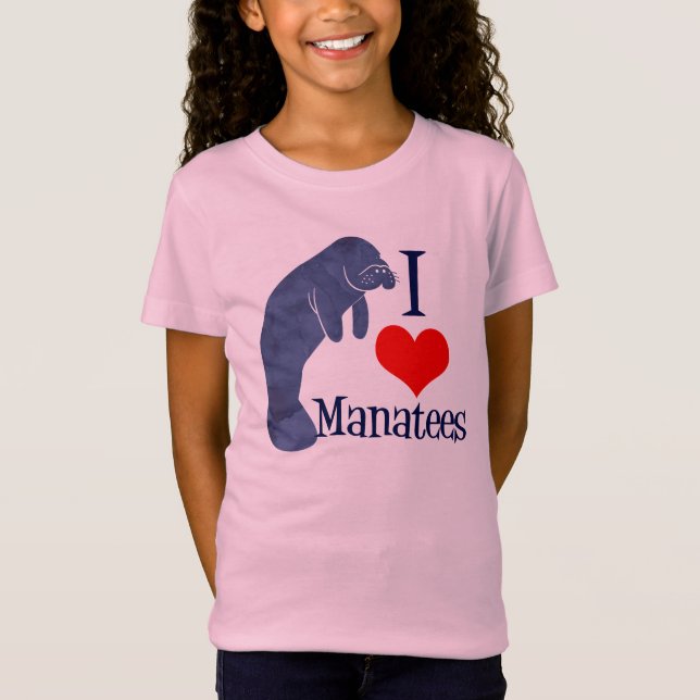 I Liebe Manatees Niedlich Beach Kids T-Shirt (Vorderseite)