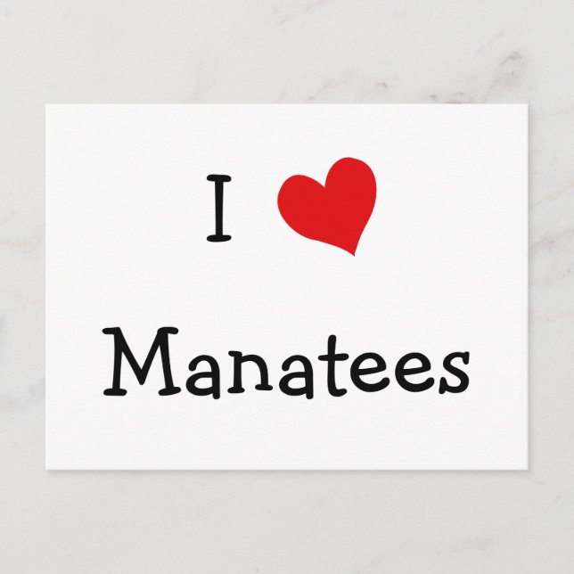 I Liebe Manatees Postkarte (Vorderseite)