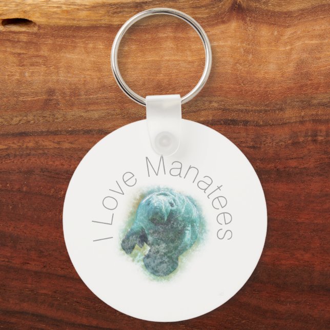 I Liebe Manatees Schlüsselanhänger (Vorderseite)
