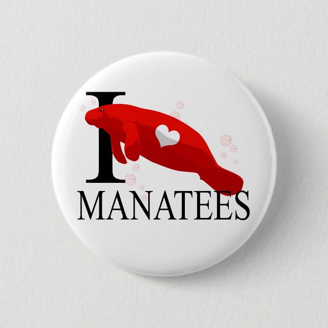 I Liebe-Manatis-Knöpfe Button (Vorderseite)