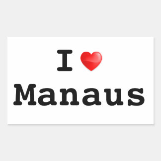 I Liebe Manaus Rechteckiger Aufkleber