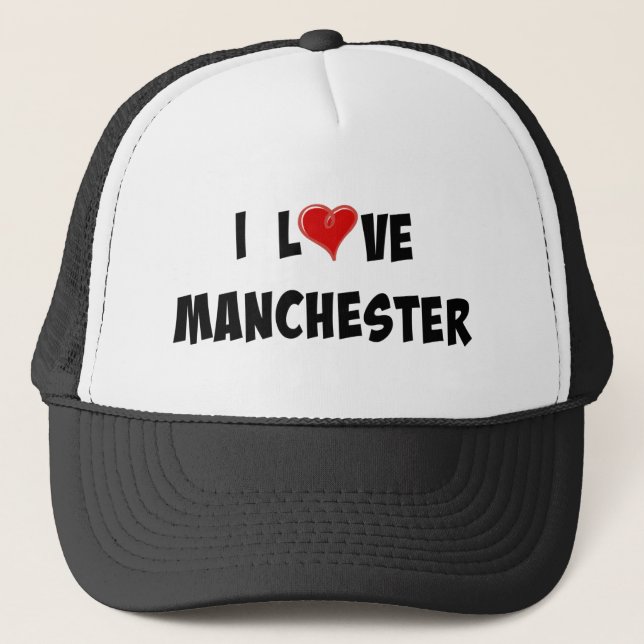 I Liebe Manchester Truckerkappe (Vorderseite)