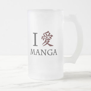 I Liebe Manga Mattglas Bierglas