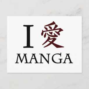 I Liebe Manga Postkarte