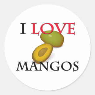 I Liebe-Mangos Runder Aufkleber