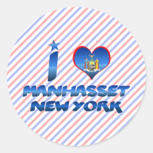 I Liebe Manhasset, New York Runder Aufkleber
