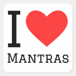 I Liebe Mantras Quadratischer Aufkleber