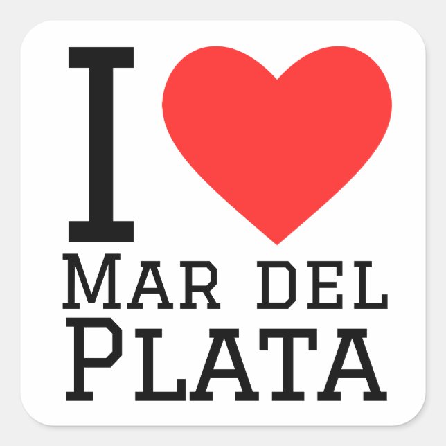 I Liebe mar del plata Quadratischer Aufkleber (Vorderseite)