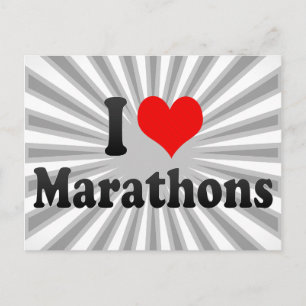 I Liebe Marathons Postkarte