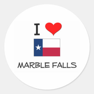 I Liebe Marble Falls Texas Runder Aufkleber