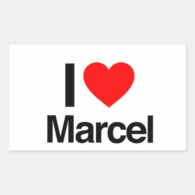 i Liebe marcel Rechteckiger Aufkleber (Vorderseite)