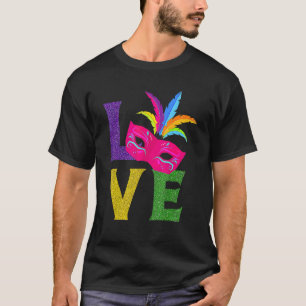 I Liebe Mardi Gras Festival Moon and Stars T-Shirt