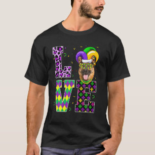 I Liebe Mardi Gras Festival Party Deutscher Schäfe T-Shirt