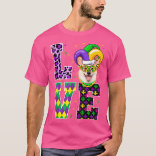 I Liebe Mardi Gras Festival Party Lover Funny Corg T-Shirt