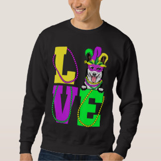 I Liebe Mardi Gras Funny Australian Cattle Dog Mas Sweatshirt
