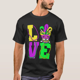 I Liebe Mardi Gras Funny Chihuahua Dog Maskenkostü T-Shirt