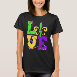 I Liebe Mardi Gras Funny Mardi Gras Party Celebrat T-Shirt