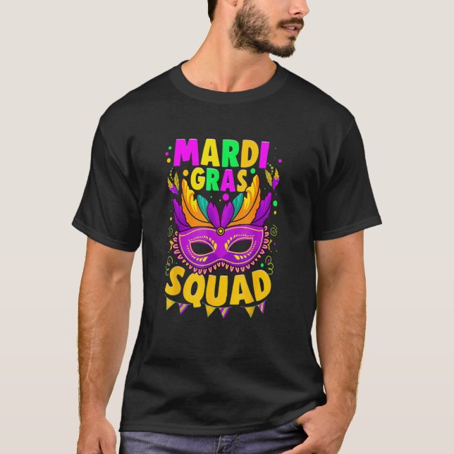 I Liebe Mardi Gras Mardi Gras Squad T-Shirt (Vorderseite)