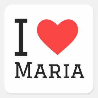 I Liebe Maria Quadratischer Aufkleber