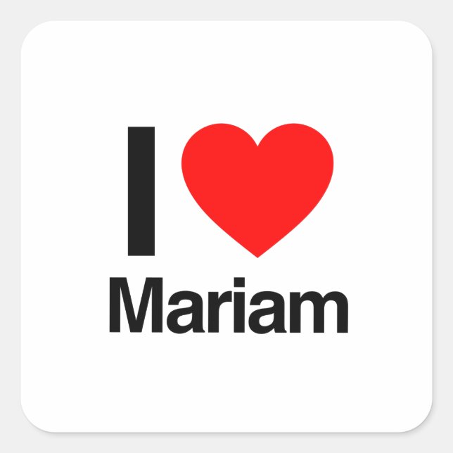 i Liebe mariam Quadratischer Aufkleber (Vorderseite)