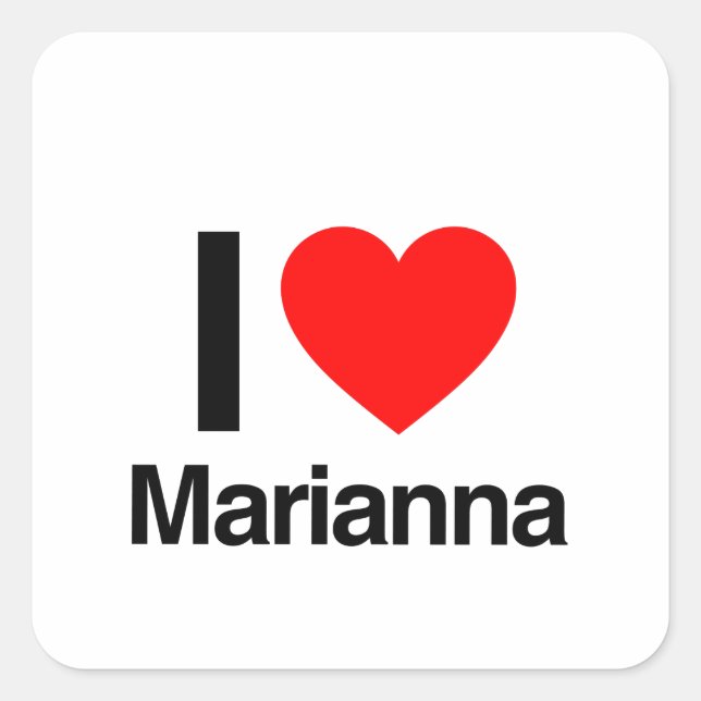 i Liebe marianna Quadratischer Aufkleber (Vorderseite)