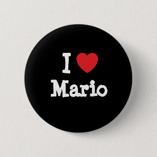 I Liebe Mario Herz Brauch personalisiert Button