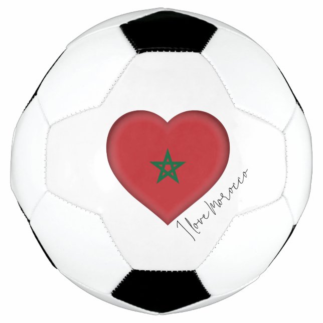 I Liebe Marokko Flaggenfarben Herzsoccer Ball (Vorderseite)