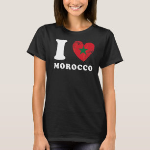 I Liebe Marokko Herzenflagge Marokko T-Shirt