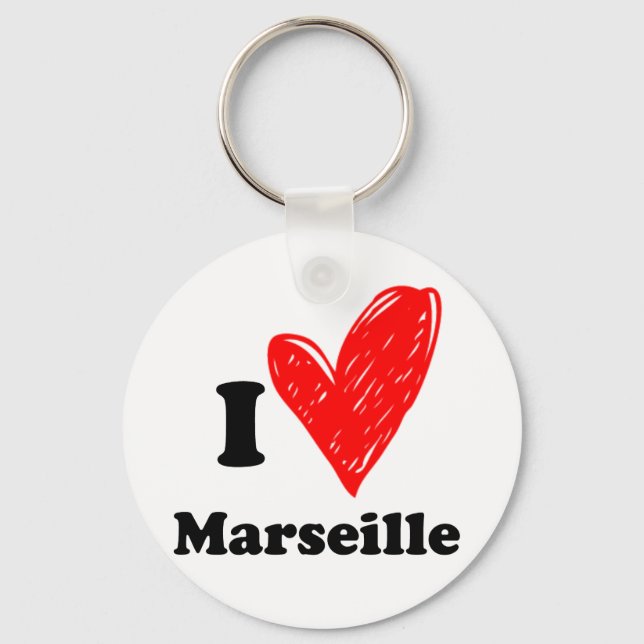 I Liebe Marseille Schlüsselanhänger (Vorderseite)