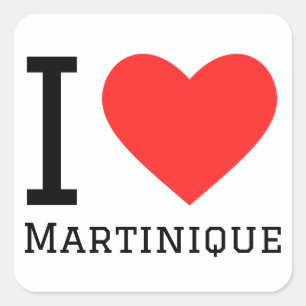 I Liebe Martinique Quadratischer Aufkleber