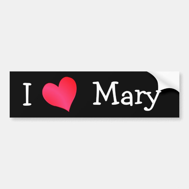 I Liebe Mary Autoaufkleber (Vorne)