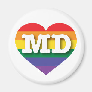 I Liebe Maryland Gay Pride Rainbow Heart Magnet