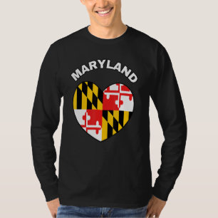 I Liebe Maryland MD Staatsflagge Herzstück Baltimo T-Shirt