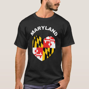 I Liebe Maryland MD Staatsflagge Herzstück Baltimo T-Shirt