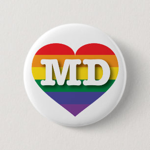 I Liebe Maryland Rainbow Heart Button