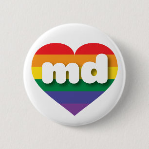 I Liebe Maryland Rainbow Heart Button