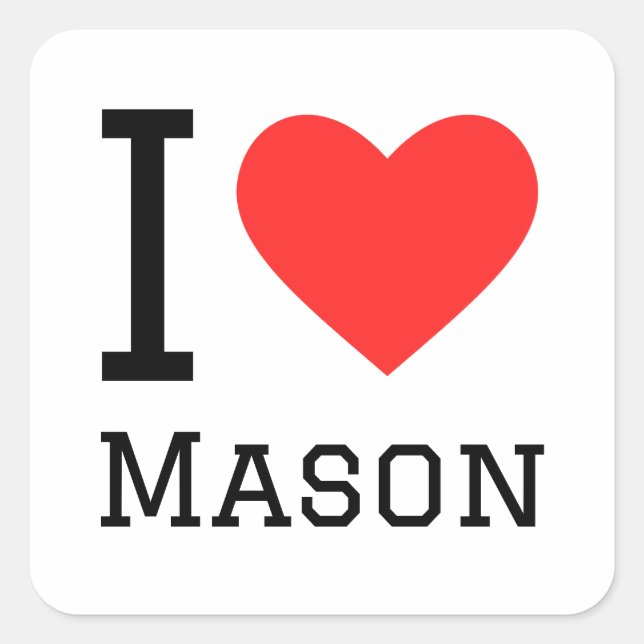 I Liebe Mason Sticker (Vorderseite)