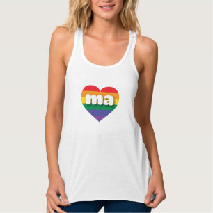 I Liebe Massachusetts Rainbow Heart Tank Top