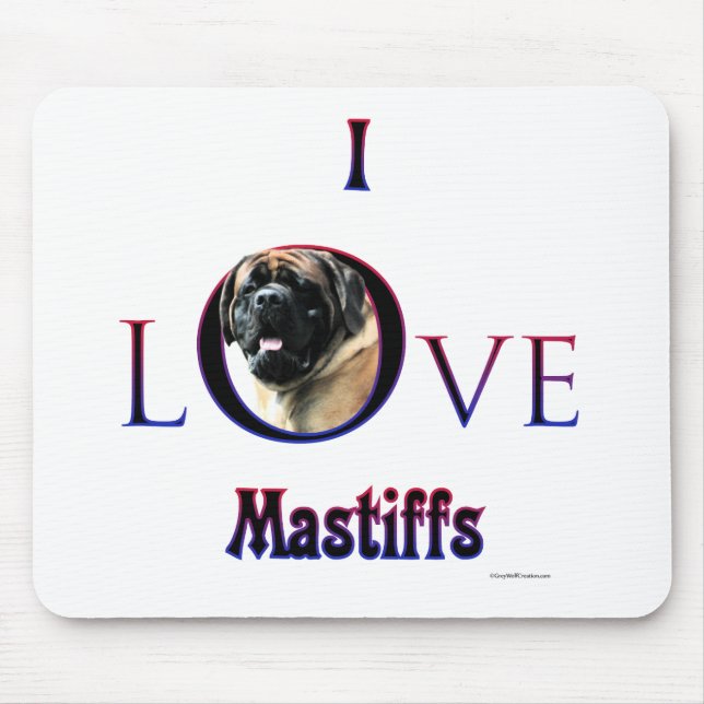 I Liebe Mastiffs Aprikose Mousepad (Vorne)