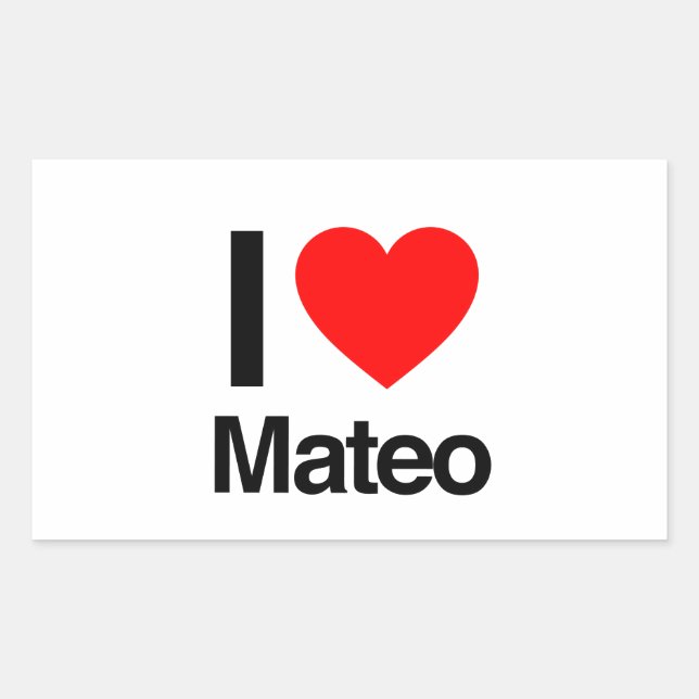 i Liebe mateo Rechteckiger Aufkleber (Vorderseite)
