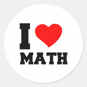 I LIEBE MATH RUNDER AUFKLEBER