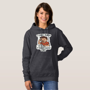 I Liebe Mathe - Funny Cartoon Sticker Hoodie